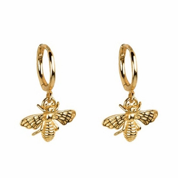 🐝 NEW 18K GOLD BEE STUD EARRINGS 🐝 - Picture 2 of 4